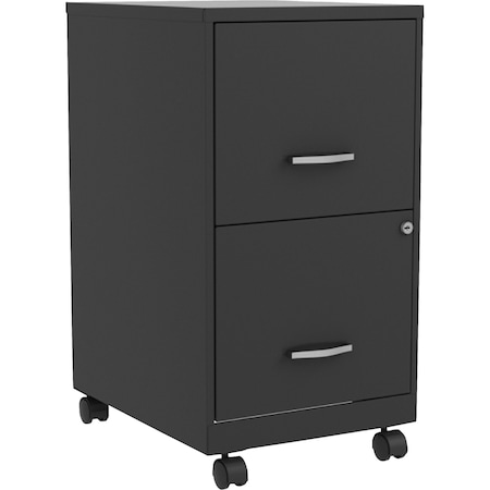 Nusparc 2-Drawer Mobile Vertical File Cabinet, 14.2" x 18" x 26.5", Black NPRVF218AMBK